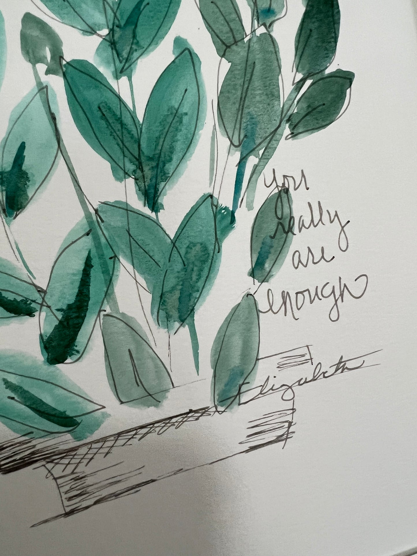 Original Artwork: "You Really Are Enough" Watercolor and graphite