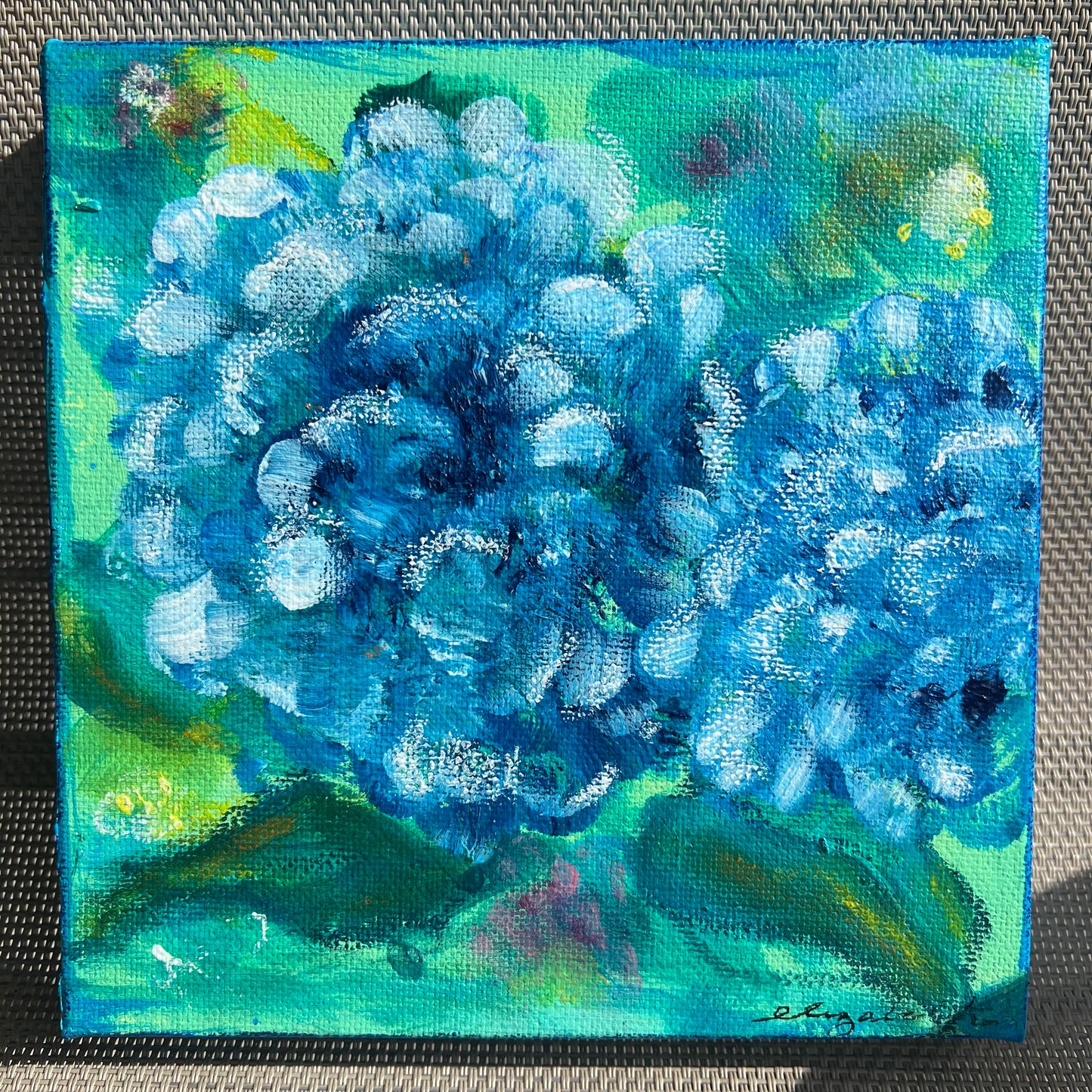 Original Art: Blue Hydrangea 4