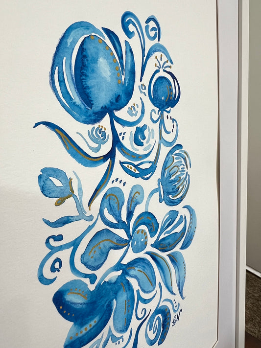 Original Artwork: "Cerulean" Abstract Mixed Media