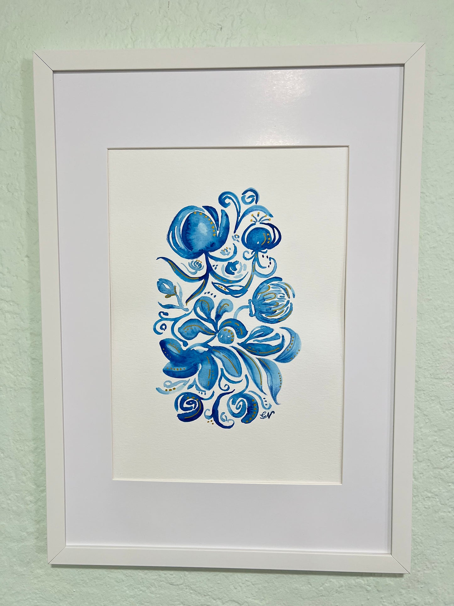 Original Artwork: "Cerulean" Abstract Mixed Media
