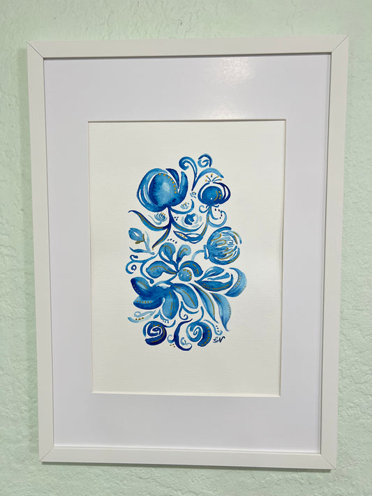 Original Artwork: "Cerulean" Abstract Mixed Media